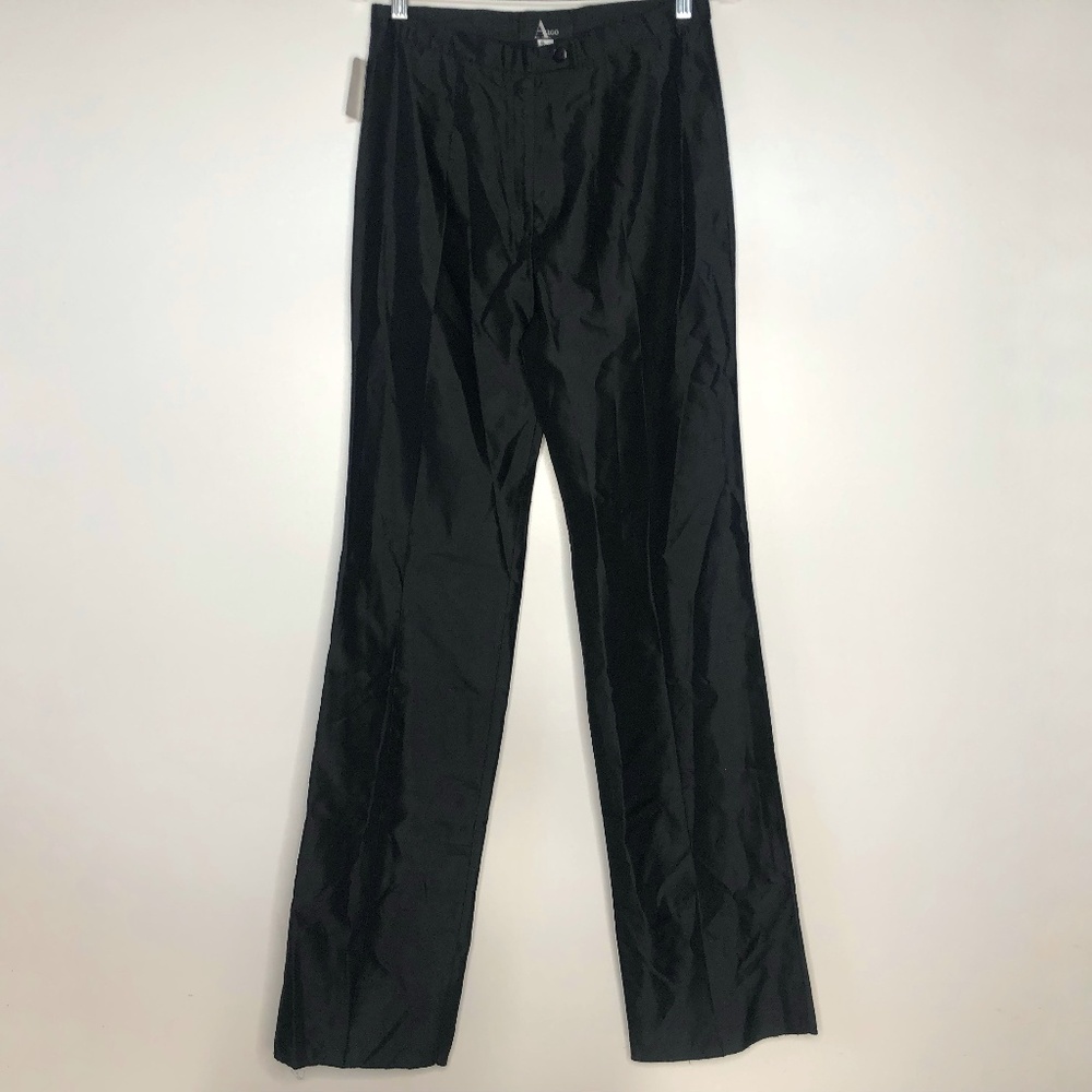 Algo Dress Pants Size 6 Black High Rise Satin 36